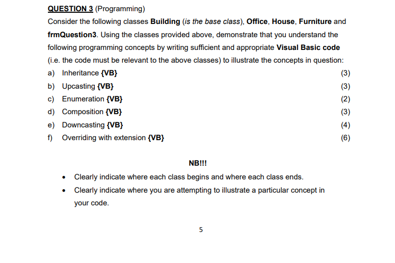 Solved QUESTION 3 (Programming) Consider the following | Chegg.com