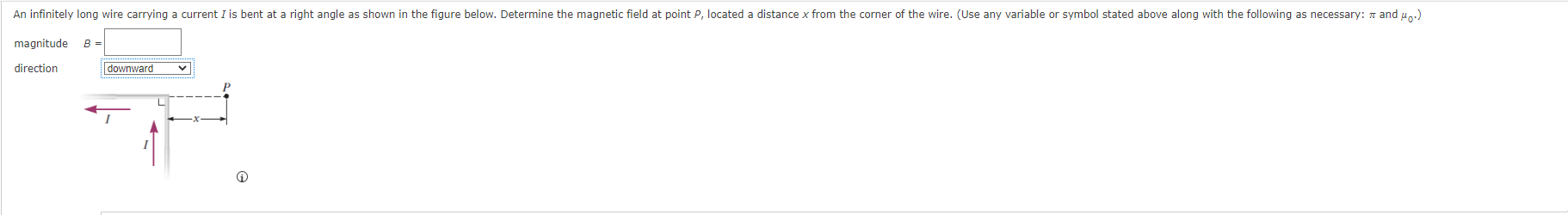 Solved An infinitely long wire carrying a current I is bent | Chegg.com