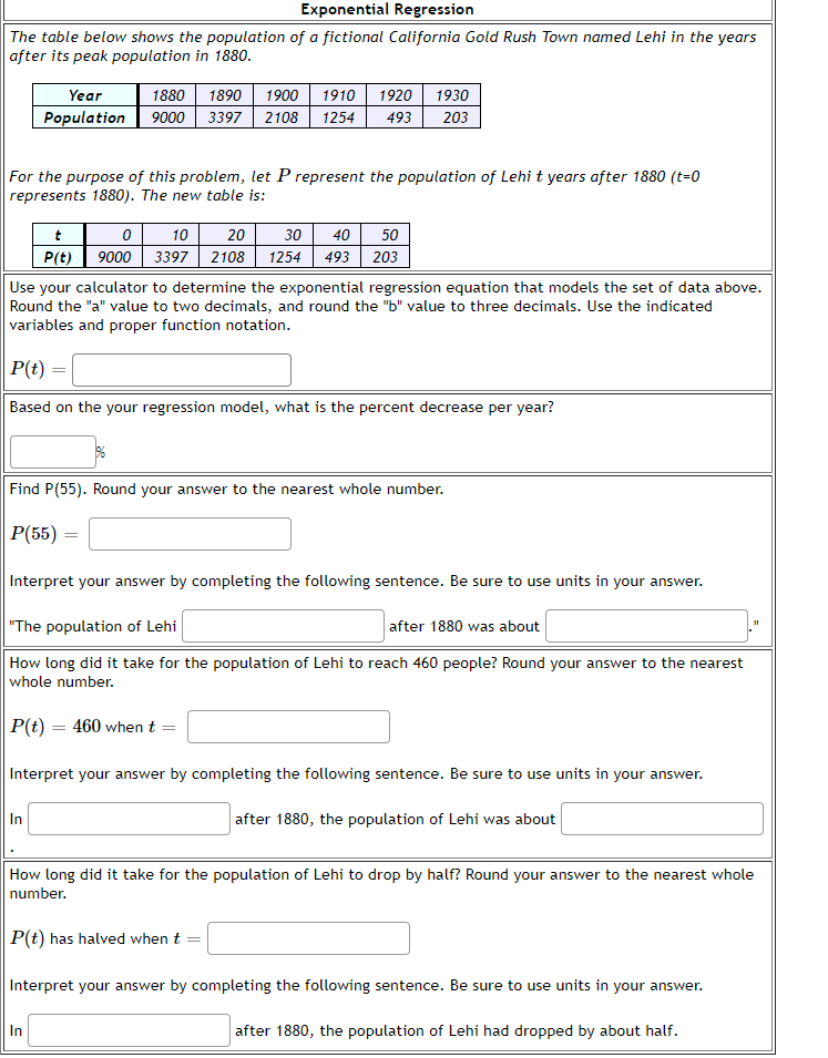 exponential-regression-the-table-below-shows-the-chegg