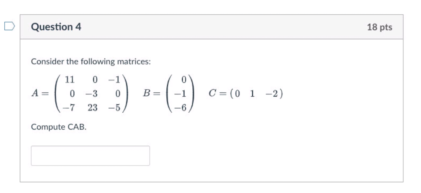 Solved Consider The Following Matrices: | Chegg.com