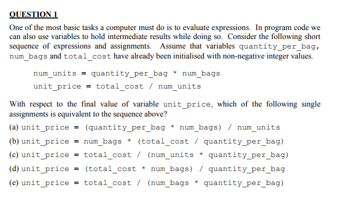 Solved QUESTION ! One of the most basic tasks a computer | Chegg.com