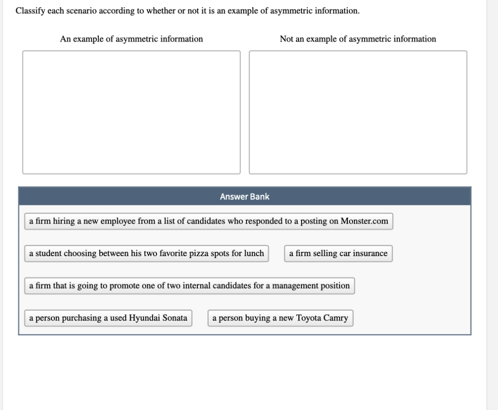 Solved Classify Each Scenario According To Whether Or Not It | Chegg.com