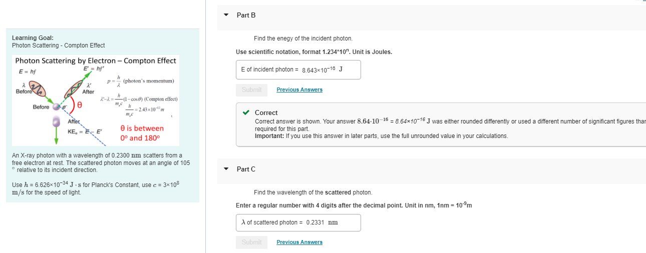 Solved Photon Scattering - Compton Effect 1 (for short) An | Chegg.com