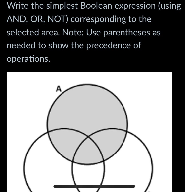 Solved Write the simplest Boolean expression (using AND, OR, | Chegg.com