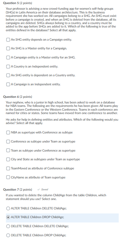 Solved Question 5 2 Points Your Professor Is Advising A Chegg