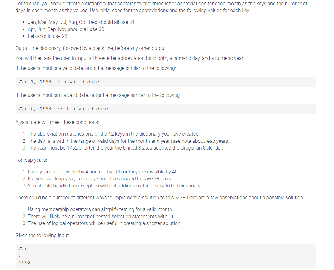 Solved for this lab you should create a dictionary that chegg