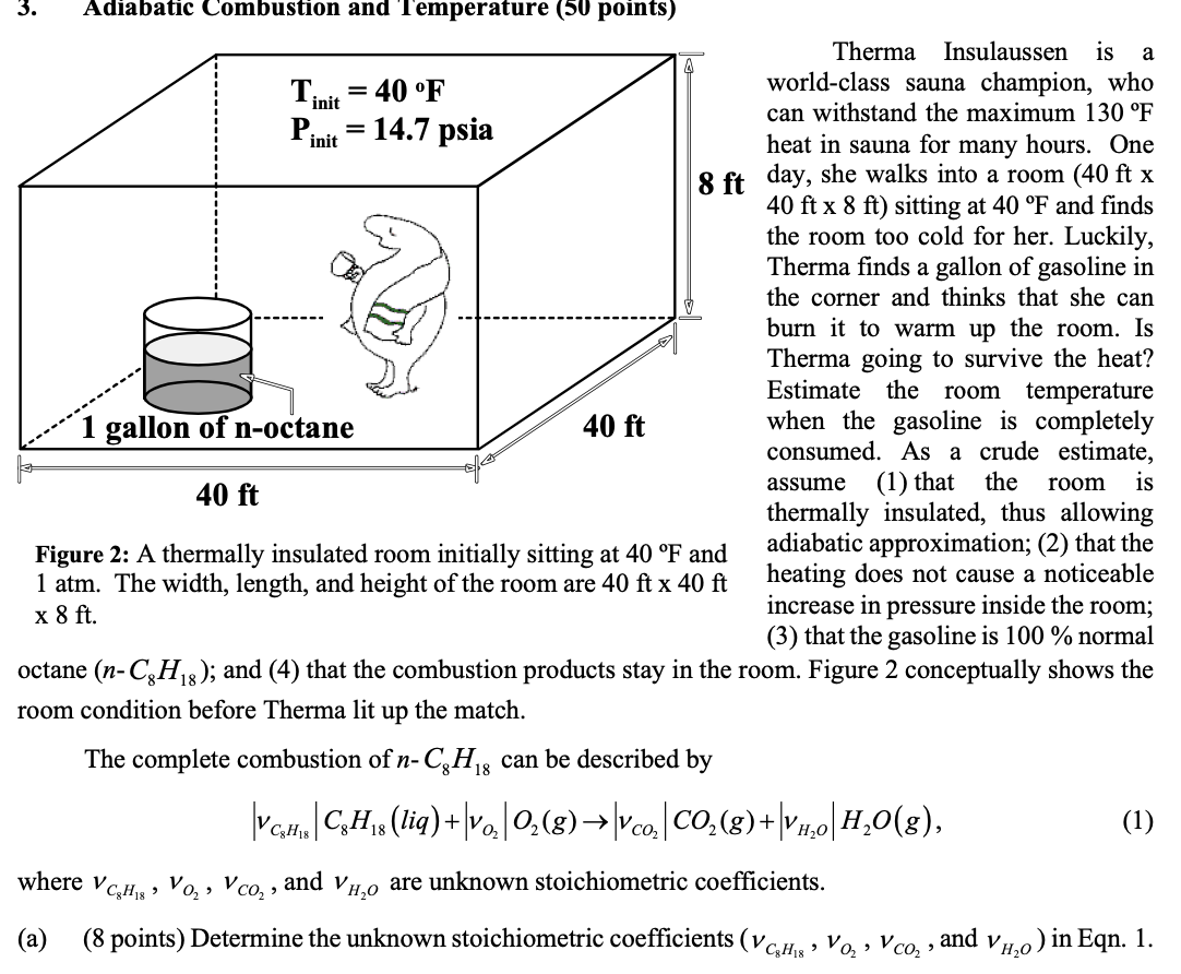 Solved 3 A Init Adiabatic Combustion And Temperature 50 Chegg Com