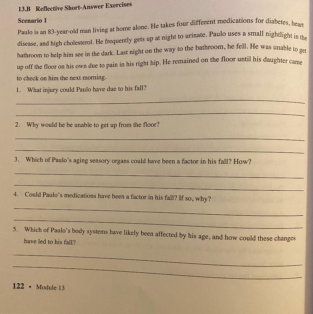 Solved 13.B Reflective Short-Answer Exercises Scenario 1 | Chegg.com