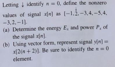 Solved Letting ↓ identify n=0, define the nonzero values of | Chegg.com