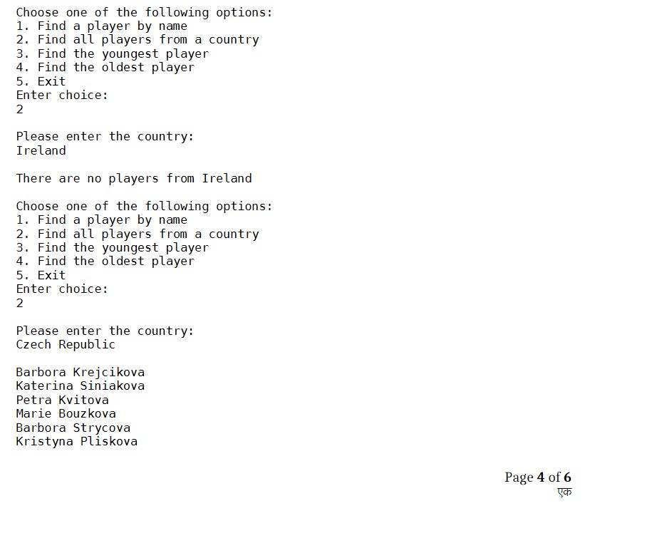 Solved Please code in Java. I have the womenSinglesDraw.txt | Chegg.com