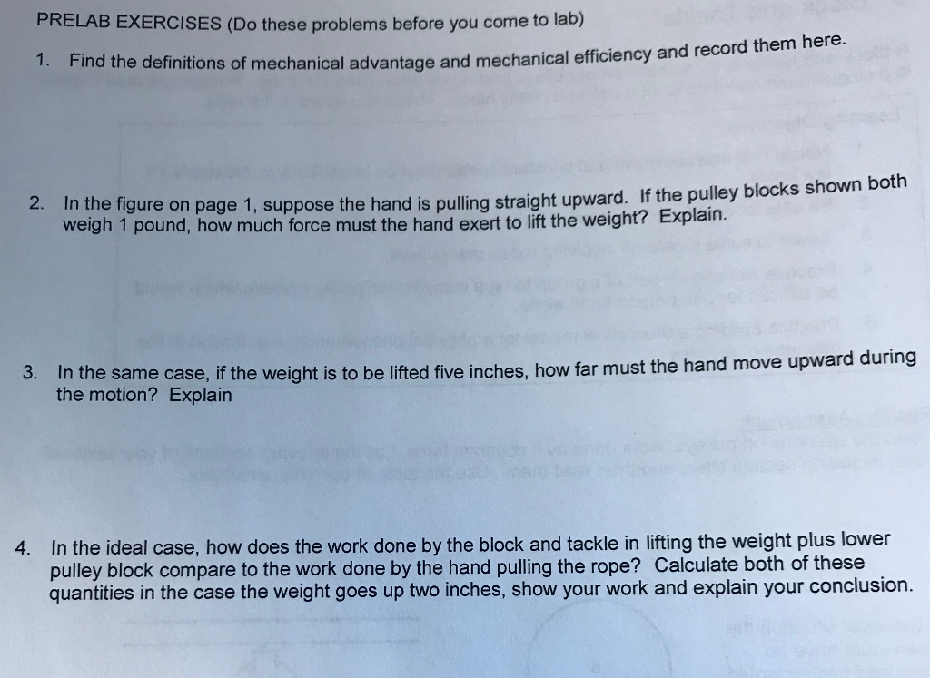 Solved PRELAB EXERCISES (Do These Problems Before You Come | Chegg.com