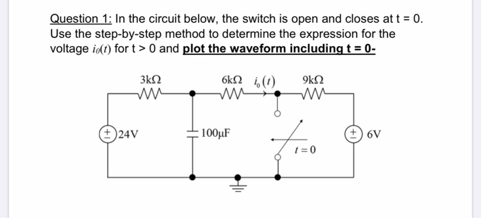 Solved Question 1: In the circuit below, the switch is open | Chegg.com