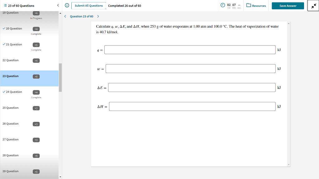 Solved Submit All Questions Completed 24 out of 60 © 02 16 | Chegg.com