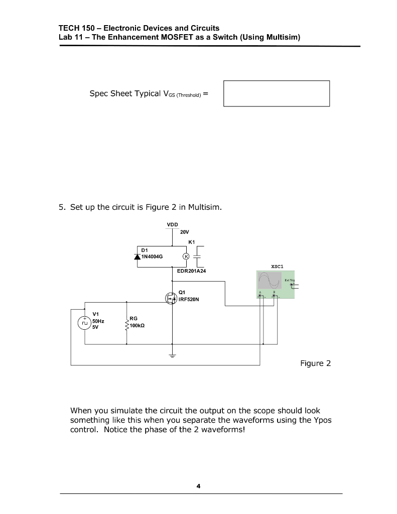 Solved TECH 150 - Electronic Devices And Circuits Lab 11 - | Chegg.com