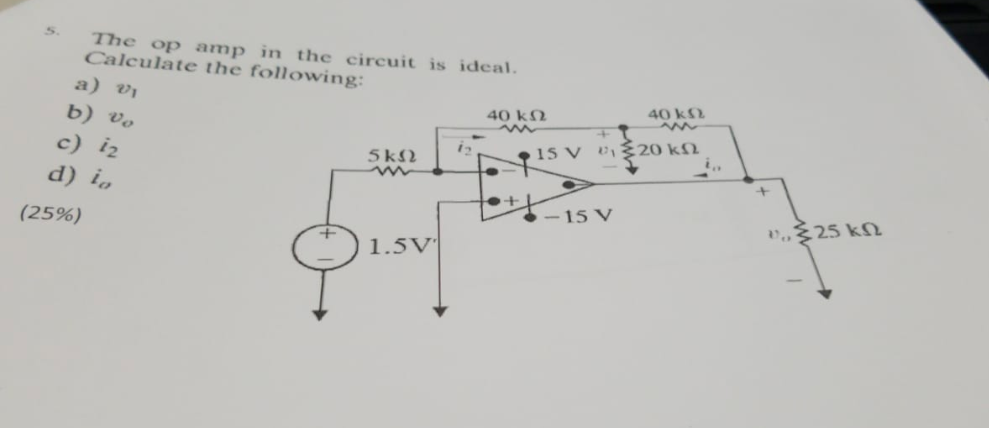 Solved The op amp in the circuit is ideal. Calculate | Chegg.com