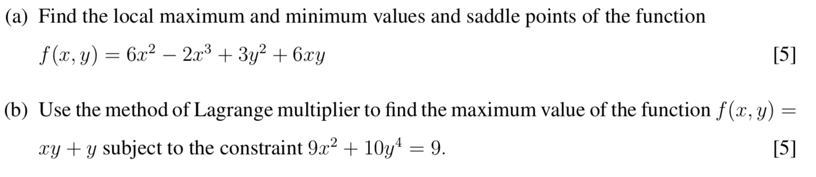 Solved (a) Find the local maximum and minimum values and | Chegg.com