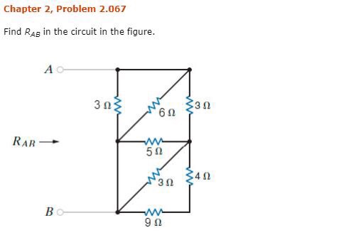 Solved Chapter 2, Problem 2.067 Find RAB in the circuit in | Chegg.com