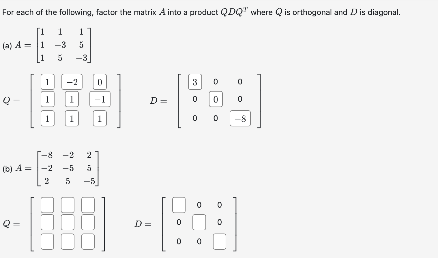 Solved Let A=⎣⎡−17222−14424−14⎦⎤. Find an orthogonal matrix