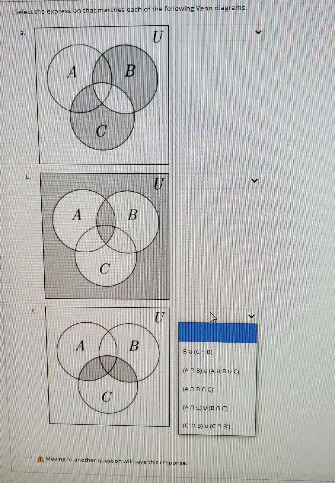 Solved Select The Expression That Matches Each Of The | Chegg.com