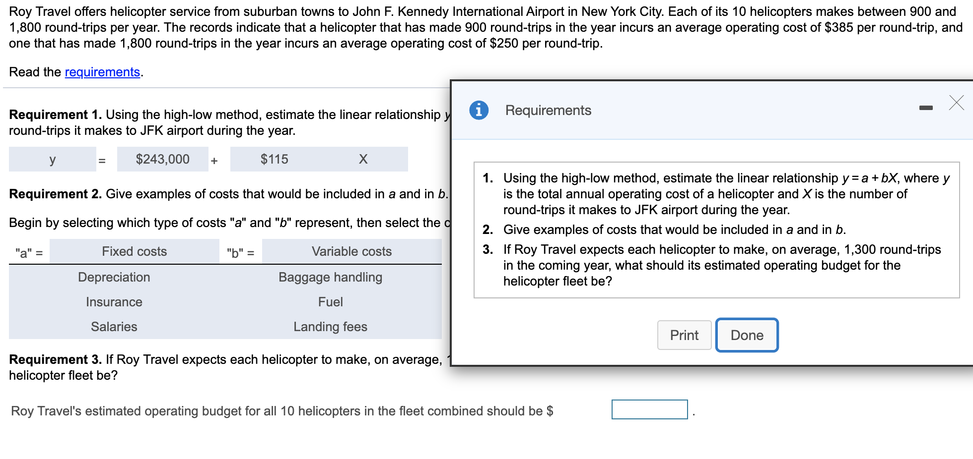 Solved Roy Travel offers helicopter service from suburban