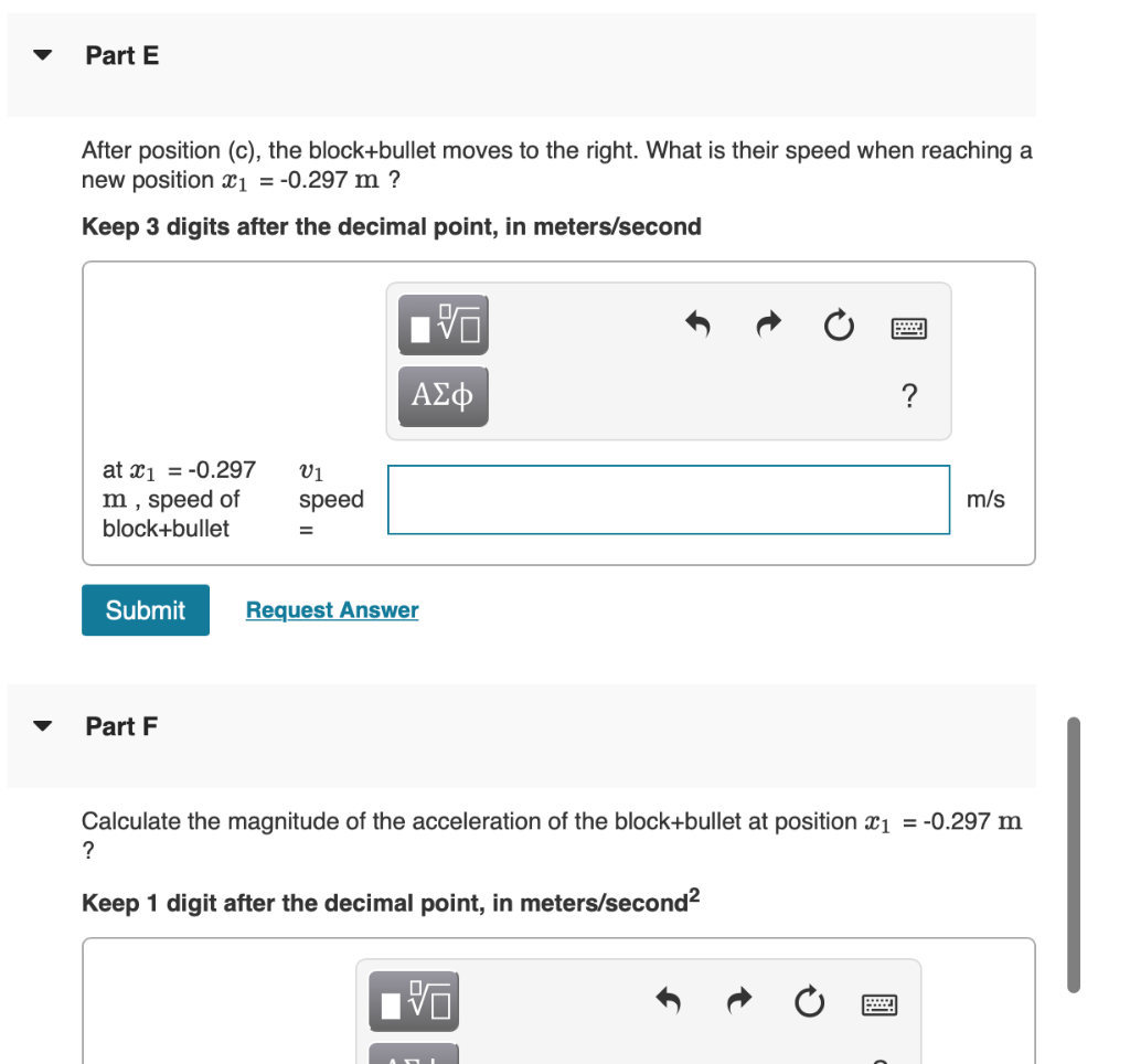 Solved Collision and SHM Part A - In drawing (b) the bullet | Chegg.com