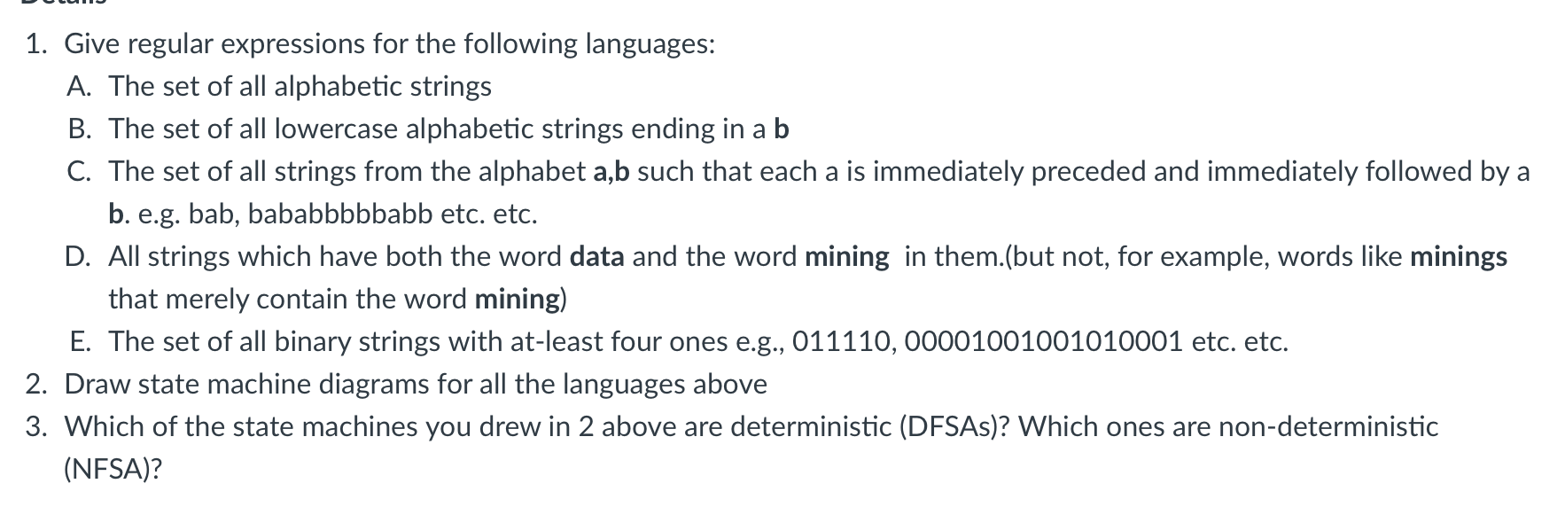 1-give-regular-expressions-for-the-following-chegg