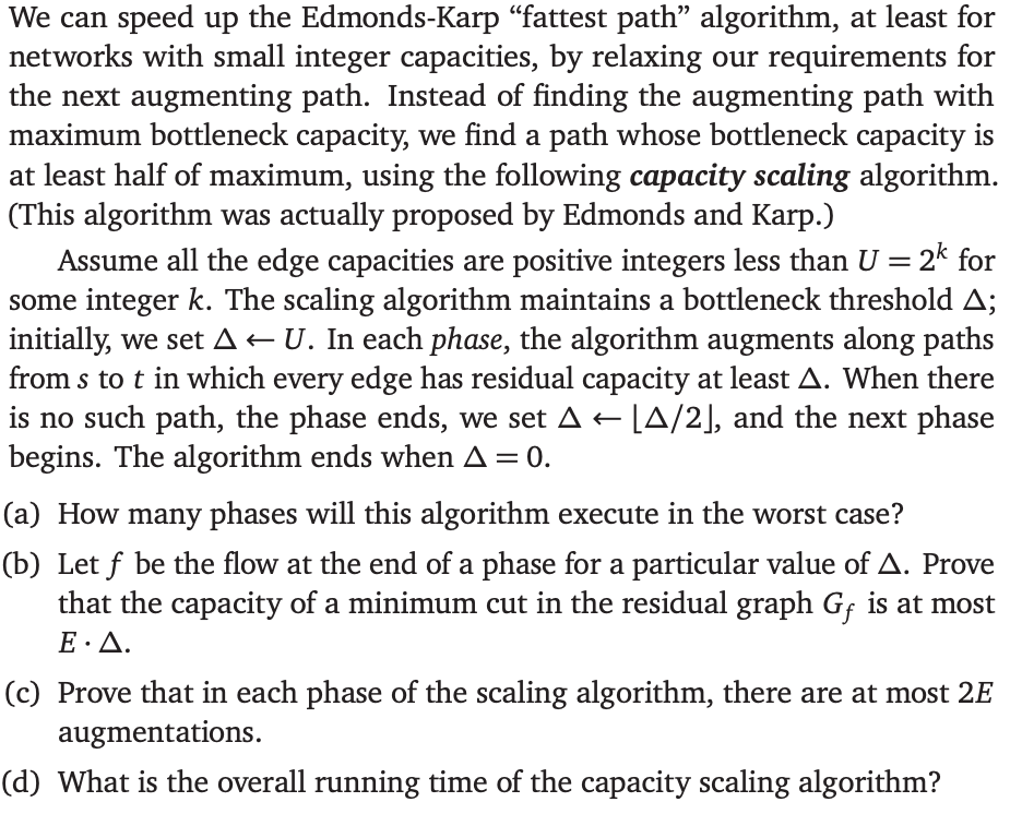 (Solved) : Speed Edmonds Karp Fattest Path Algorithm Least Networks ...