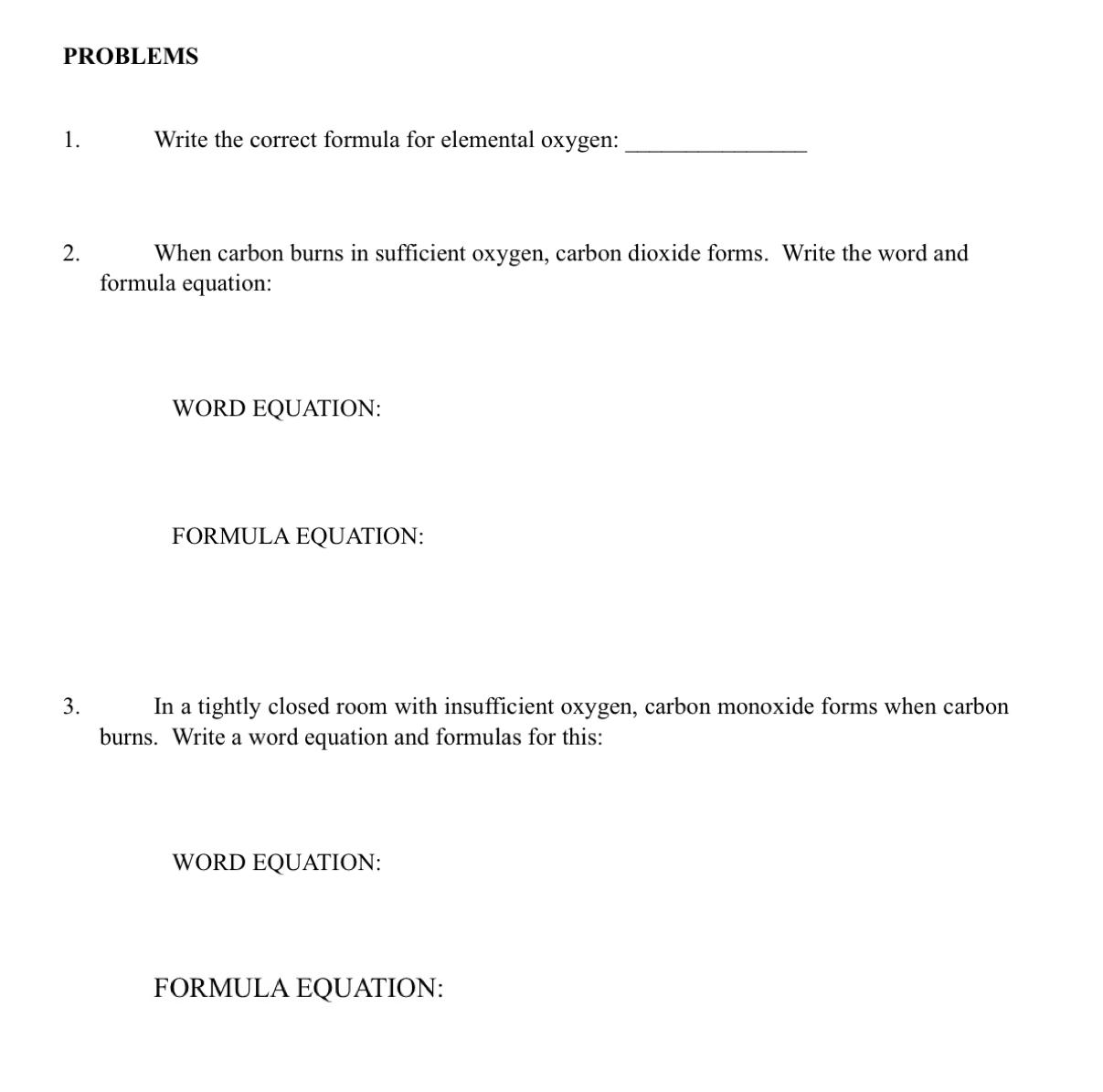 Solved Problems 1 Write The Correct Formula For Elementa Chegg Com