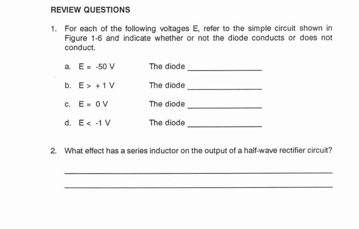 Solved Voltage E Es R Current Ta Time Figure 1 6 Operati Chegg Com