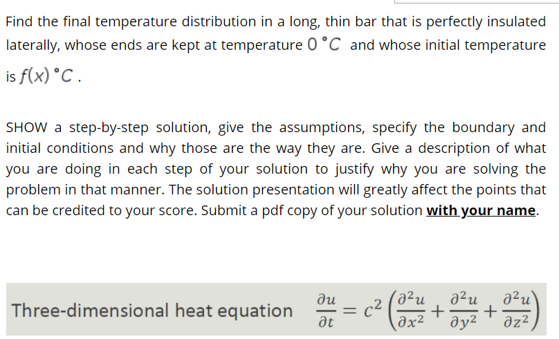 Solved Find the final temperature distribution in a long, | Chegg.com