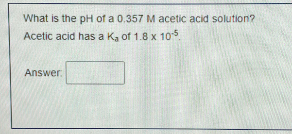 ph of acetic acid solution calculator