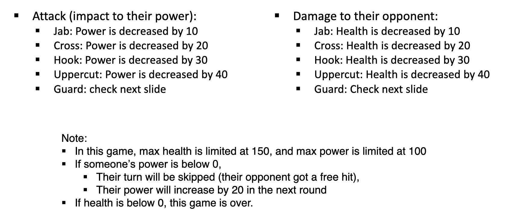 Solved • Create a player and fight against computer Both | Chegg.com