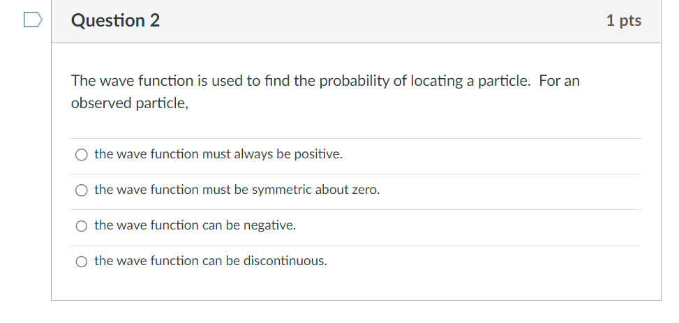 Solved The wave function is used to find the probability of | Chegg.com