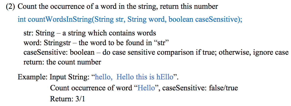 Solved (2) Count the occurrence of a word in the string, | Chegg.com