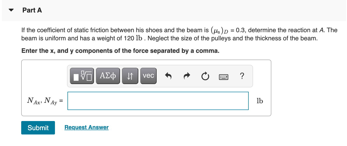 Solved Part A If the coefficient of static friction between | Chegg.com