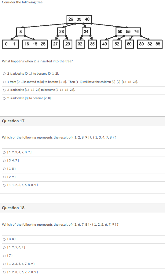 Solved Consider The Following 2-3-4 Tree: Select All The | Chegg.com