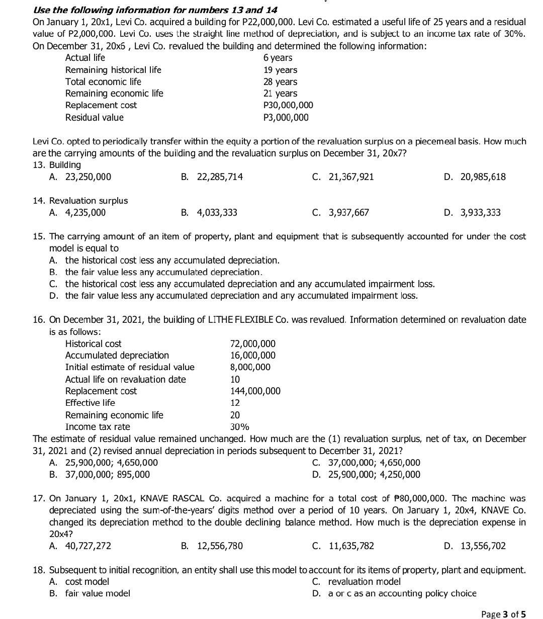 Use the following information for numbers 13 and 14 | Chegg.com