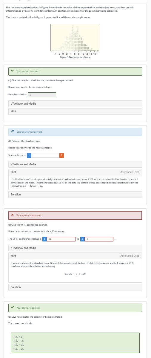 Use the bootstrap distributions in Figure 1 to | Chegg.com