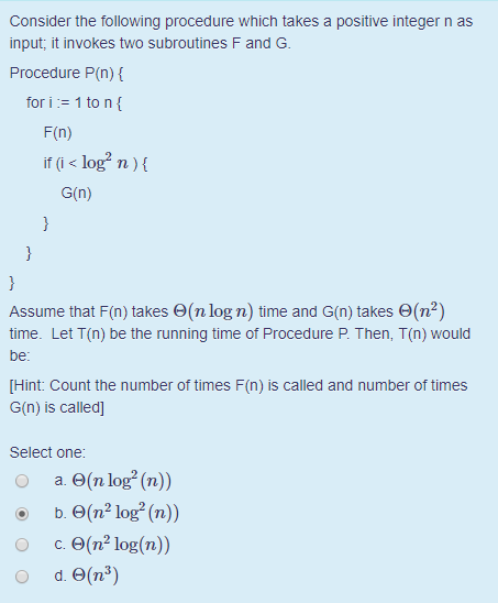 Solved Consider the following procedure which takes a Chegg