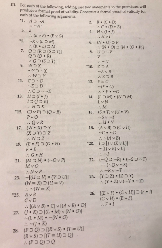 Solved III. For each of the following, adding just two | Chegg.com