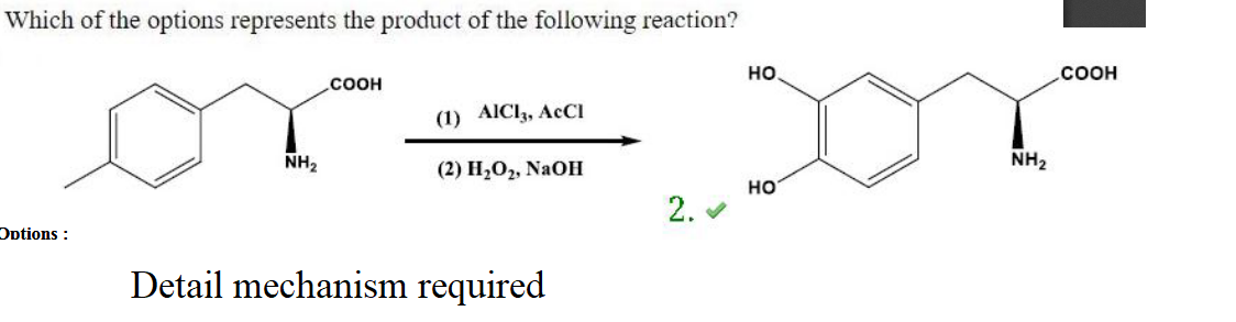 Solved Which of the options represents the product of the | Chegg.com