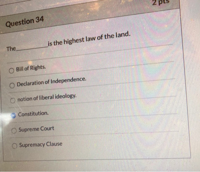 what is the highest law of the land