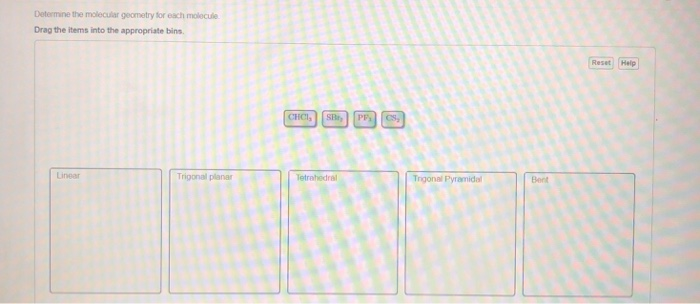 Solved Determine the molecular geometry for each molecule | Chegg.com