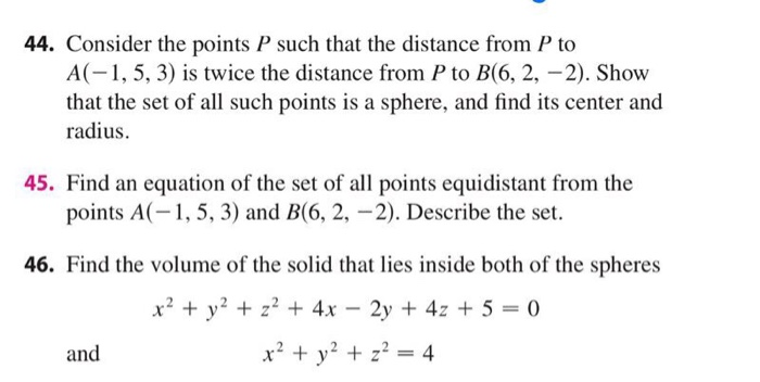 Solved 44. Consider the points P such that the distance from | Chegg.com