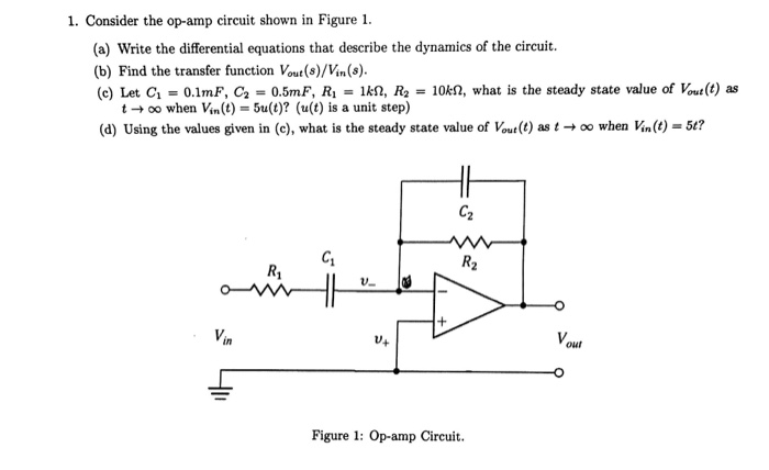 Solved Consider the op-amp circuit shown in Figure 1. Write | Chegg.com