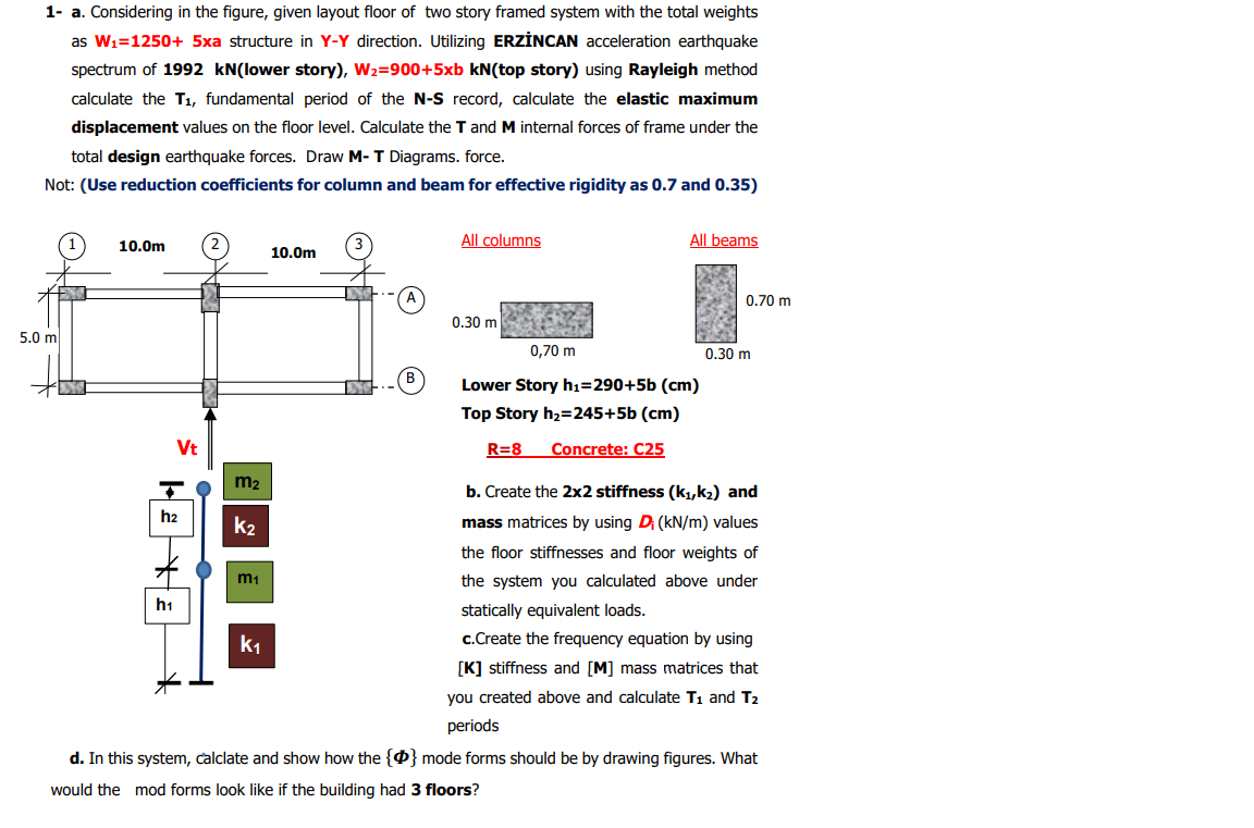 Solved 1- a. Considering in the figure, given layout floor | Chegg.com