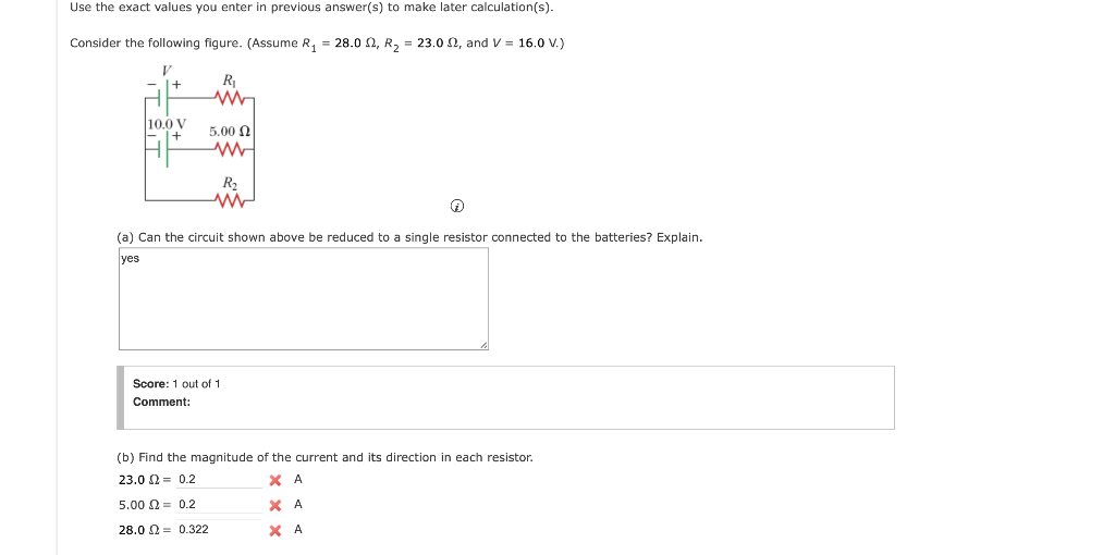Solved Use the exact values you enter in previous answer(s) | Chegg.com