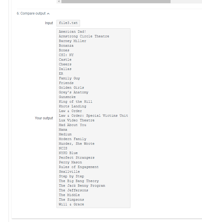 Solved LAB Sorting TV Shows (dictionaries and lists) Hello!