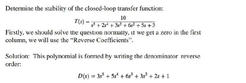 Solved Determine the stability of the closed-loop transfer | Chegg.com