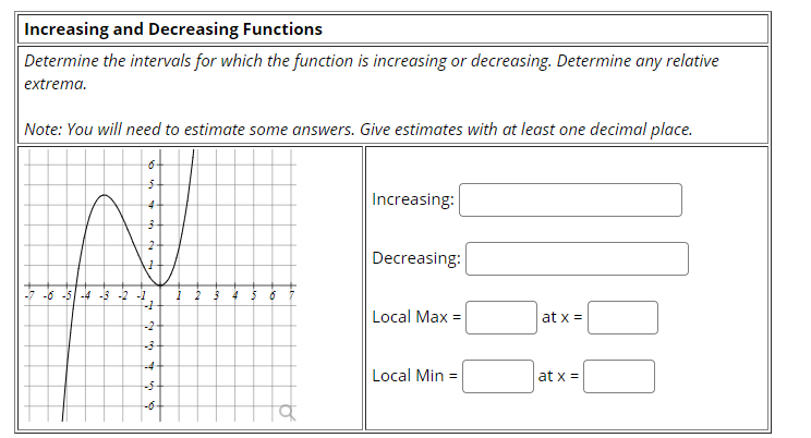Solved Increasing and Decreasing Functions Determine the | Chegg.com